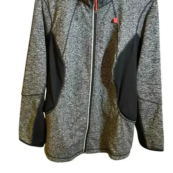 AVE Leisure Jacket Full Zip Black/Gray Hot Pink Accents Front Pockets 22/24 - Picture 4 of 16